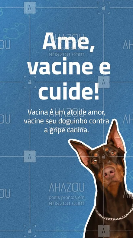 posts, legendas e frases de veterinário para whatsapp, instagram e facebook: No inverno, a gripe canina é um sintoma que ataca fortemente os cachorrinhos, por isso, mantenha o seu doguinho com a cartilha de vacinação e dia. 🐕‍🦺❤️
#AhazouPet #clinicaveterinaria  #medicinaveterinaria  #medvet  #petvet  #vet #gripecanina #vetpet #vacinação