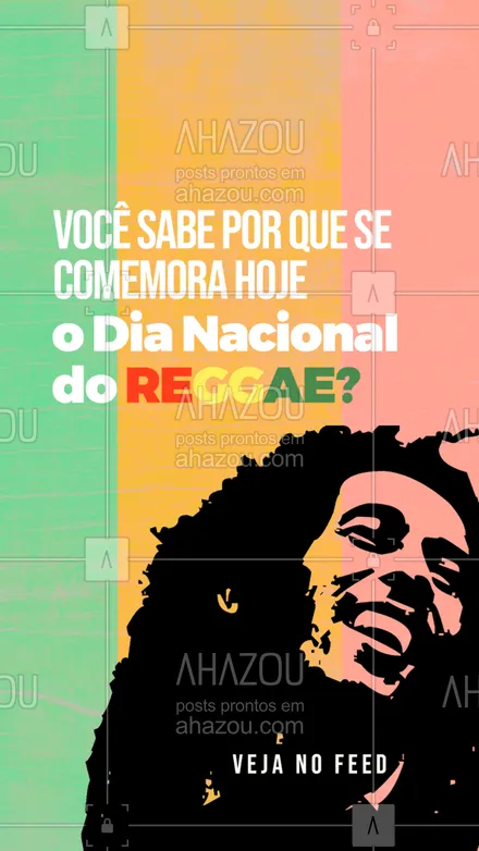 posts, legendas e frases de música & instrumentos para whatsapp, instagram e facebook: No Brasil foi instituído o Dia Nacional do Reggae por lei federal no dia 11 de maio, dia do falecimento de Robert Nesta Marley, mais conhecido como Bob Marley. #AhazouEdu #dianacionaldoreggae #reggae #bobmarley #música #curiosidades #roots #jamaica