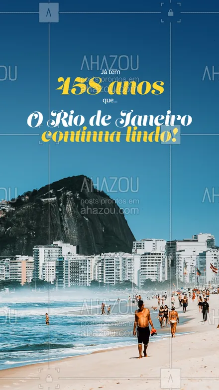 posts, legendas e frases de posts para todos para whatsapp, instagram e facebook: E que venham mais 458, porque eu tenho certeza que o Rio continuará cada vez mais lindo! #Rio #ahazou #Aniversário