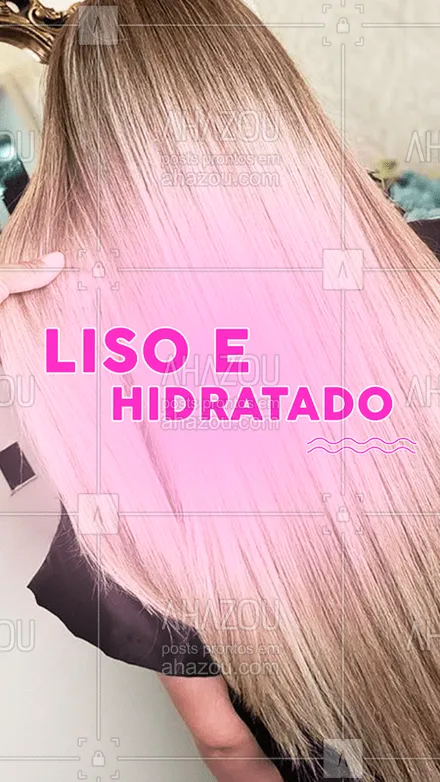 posts, legendas e frases de cabelo para whatsapp, instagram e facebook: Seu cabelo pode ficar liso, lindo e hidratado com a nossa ajuda!
#liso #ahazou #hidratado
