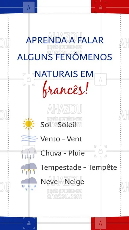posts, legendas e frases de línguas estrangeiras para whatsapp, instagram e facebook: Um pouco diferente do português!  #frances  #ahazou  #ahazoueducacao  #linguas  #cursodefrances #dicasdefrances