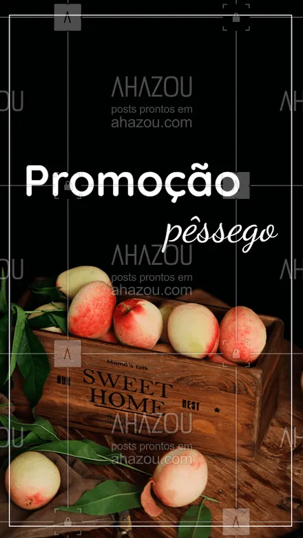 posts, legendas e frases de saudável & vegetariano para whatsapp, instagram e facebook: Aproveite a promoção especial dos pêssegos! Hmmm ? #pessego #ahazou #promoção #feira #fruta #frutaria