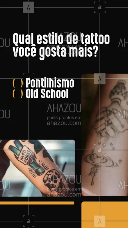 posts, legendas e frases de estúdios, tatuadores & body piercer para whatsapp, instagram e facebook: E aí, qual você prefere? Deixa aqui nos comentários. #AhazouInk #bodypiercing  #tattooepiercing  #cicatrizacao  #tattoofloral  #dicadetattoo  #tattootradicional  #estudiodetattoo  #tatuagem  #tatuagemfeminina  #tattoo  #tattoocolorida  #tracofino  #tattoos #estilo #oldschool #pontilhismo #enquete