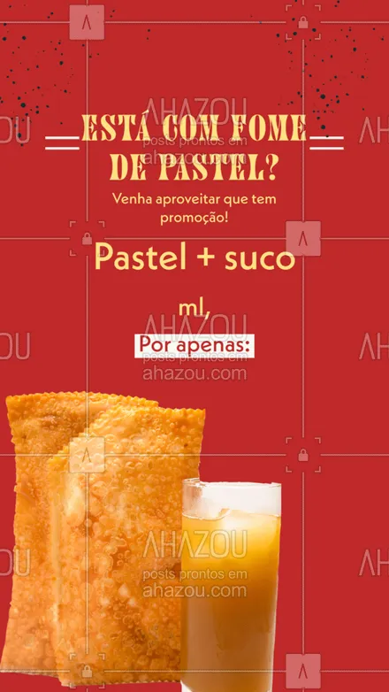 posts, legendas e frases de pastelaria  para whatsapp, instagram e facebook: Venha aproveitar esse combão suco + pastel por apenas (inserir valor). #foodlovers #instafood #pastelaria #ahazoutaste #pastelrecheado #amopastel #pastel #promoçao #combo