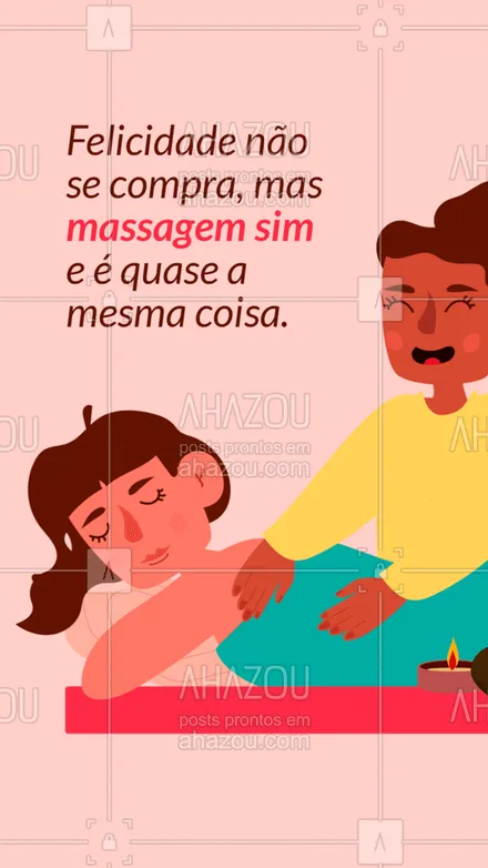posts, legendas e frases de massoterapia para whatsapp, instagram e facebook: Sinômino de felicidade é massagem 🤣 
Venha fazer a sua!
#AhazouSaude #massagem  #massoterapeuta  #massoterapia  #quickmassage  #relax 
