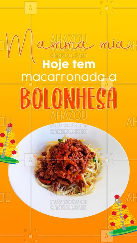 posts, legendas e frases de cozinha italiana para whatsapp, instagram e facebook: Venha experimentar a melhor macarronada que você já comeu! ??
#Macarronada #MacarronadaABolonhesa #ahazoutaste  #massas #comidaitaliana