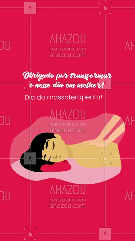 posts, legendas e frases de massoterapia para whatsapp, instagram e facebook: Terminar o dia com aquela massagem super relaxante faz toda a diferença, muito obrigado! #AhazouSaude #massagem  #massoterapeuta  #massoterapia  #relax 