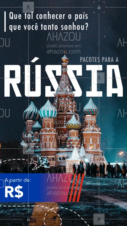 posts, legendas e frases de agências & agentes de viagem para whatsapp, instagram e facebook:  Você não pode deixar de visitar o maior país do mundo e Moscou que é sua capital tem lugares incríveis para você conhecer, e que tal começar pela Praça Vermelha que é o lugar principal de Moscou? Então aproveite nosso pacote com valor especial e agende sua viagem. ✈️? #Moscou #Viagem #AhazouTravel #Rússia #AhazouTravel #AhazouTravel 