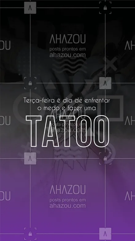 posts, legendas e frases de estúdios, tatuadores & body piercer para whatsapp, instagram e facebook: A dor nem se compara ao prazer de estrear uma tatuagem 🤙  Agende sua sessão! #AhazouInk #terçafeira #sessaodetattoo #tattoo  #tatuagem  #estudiodetattoo  #tattoos 