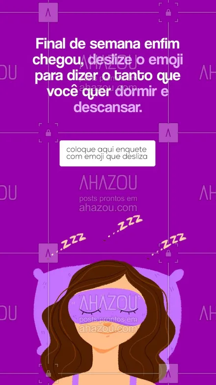 posts, legendas e frases de posts para todos para whatsapp, instagram e facebook: Algumas pessoas preferem curtir e farrear nos fins de semanas, mas outras querem mesmo é deitar e dormir bastante para descansar muito. Então conta aqui pra gente como vai ser o seu fim de semana. #enquete #pergunta #resposta #motivação #quote #quiz #ahazou