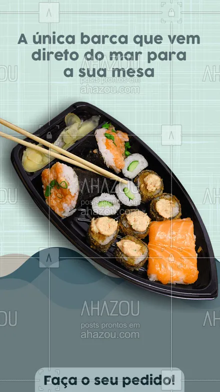 posts, legendas e frases de cozinha japonesa para whatsapp, instagram e facebook: Nada melhor do que ter a certeza que aqui você encontra uma barca repleta de peças fresquinhas e de ótima qualidade, tá esperando o que para pedir a sua? ? #ahazoutaste  #japa #sushidelivery #sushitime #japanesefood #comidajaponesa #sushilovers #sushi #barca #mar #frescos #peças #qualidade 