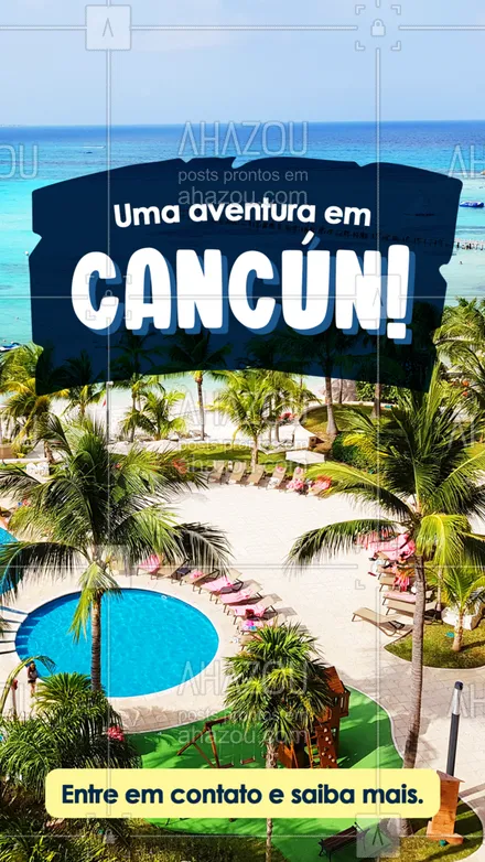 posts, legendas e frases de agências & agentes de viagem para whatsapp, instagram e facebook: Sabe aquela viagem que você sempre sonhou para Cancún? Chegou o momento de você tornar esse sonho realidade! É só entrar em contato. 📲🏖#cancún #méxico #AhazouTravel #viagens  #agenciadeviagens  #agentedeviagens  #viageminternacional  #viajar  #viagem  #trip 