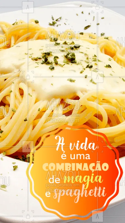 posts, legendas e frases de cozinha italiana para whatsapp, instagram e facebook: Com comida italiana, a vida fica repleta de magia! Quem concorda? #macarrão #ahazou #massas #comidaitaliana