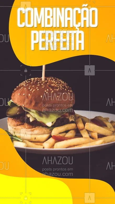 posts, legendas e frases de hamburguer para whatsapp, instagram e facebook: Está esperando o que para pedir essa combinação de Burger+Fritas?
#hamburgueria #ahazoutaste #burger #fritas 