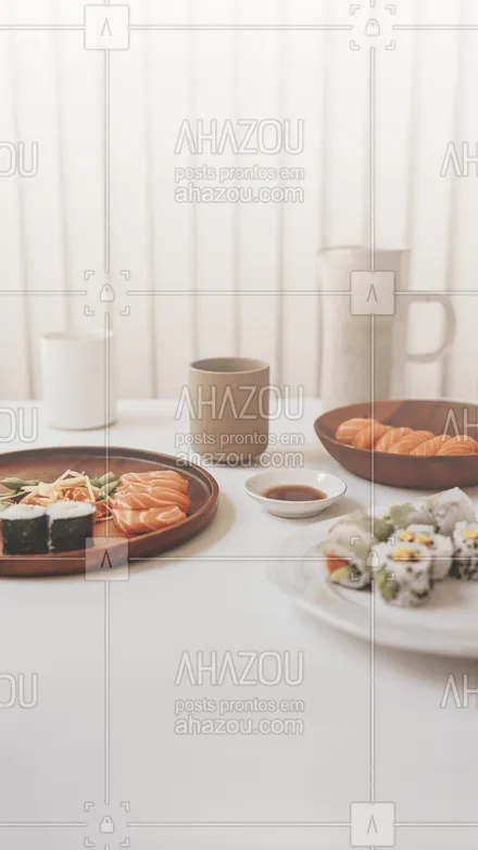 posts, legendas e frases de cozinha japonesa para whatsapp, instagram e facebook: Estamos com diversas promoções para você aproveitar um bom japa com a galera! 🍣🍙 #ahazoutaste #japa #sushidelivery #sushitime #japanesefood #comidajaponesa #sushilovers