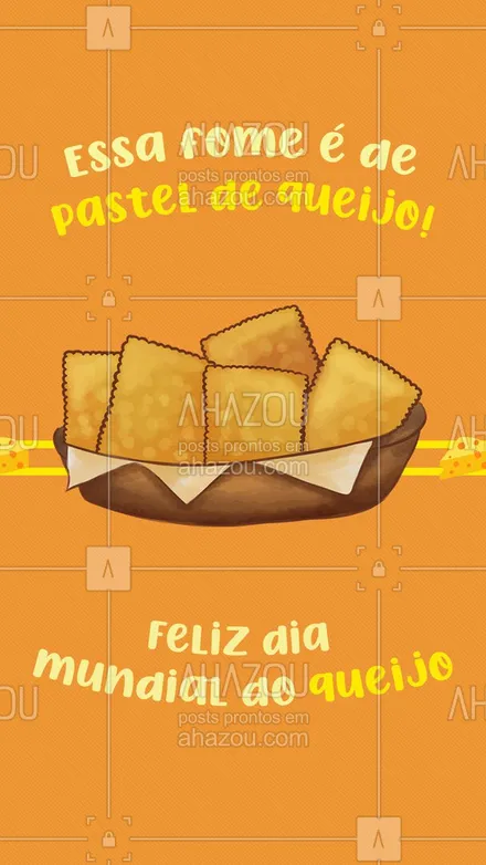 posts, legendas e frases de pastelaria  para whatsapp, instagram e facebook: Pastel de queijo para o dia dessa delícia! Já pediu o seu? #ahazoutaste  #instafood #pastel
