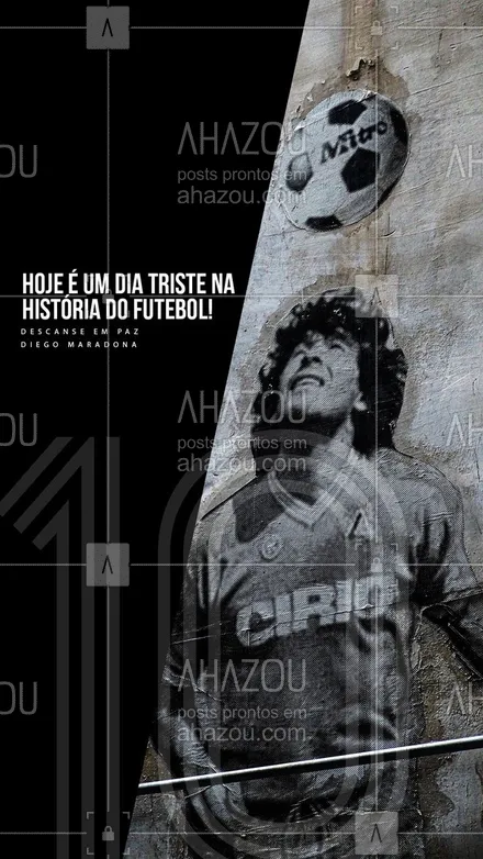 posts, legendas e frases de posts para todos para whatsapp, instagram e facebook: Hoje a tristeza toma conta do mundo dos esportes e do futebol. RIP Maradona ??⚽.  #ripmaradona #futebol #homenagem #ahazou #argentina #maradona #diegomaradona 