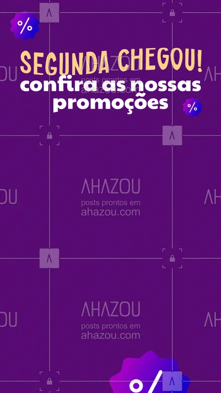 posts, legendas e frases de posts para todos para whatsapp, instagram e facebook: Comece a semana da melhor maneira, aproveite nossas promoções! 🎉 #ahazou   #promoção #promoções #editaveisahz