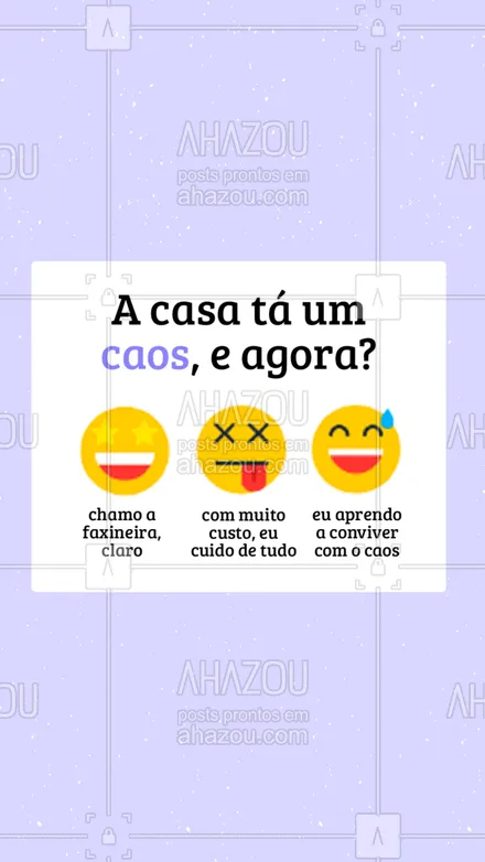 posts, legendas e frases de faxina para whatsapp, instagram e facebook: Falando a verdade, hein?! ????
#faxina #limpeza #AhazouServiços #decasa #enquete