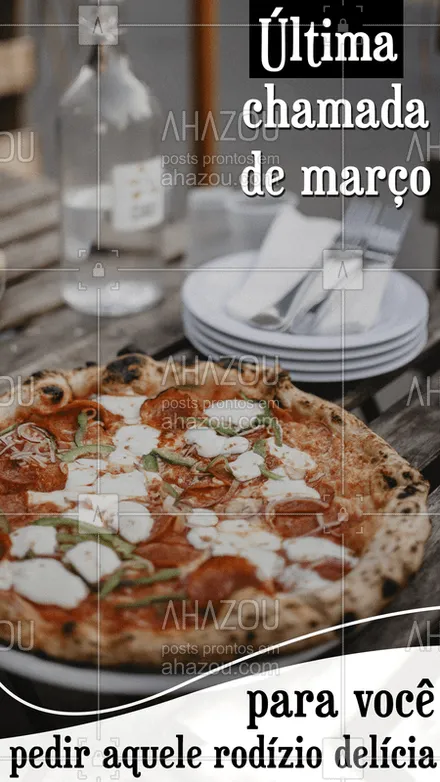 posts, legendas e frases de pizzaria para whatsapp, instagram e facebook: Aproveita que o mês de março está com promoção e corre pra fazer o seu pedido! O nosso delivery está te esperando.?
#ultimachamada #marco #aproveiteocombo #ahazou #food #pizza #rodizio