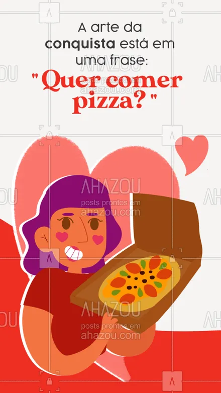 posts, legendas e frases de pizzaria para whatsapp, instagram e facebook: Fica a dica, hein! Quer conquistar o @? Já faz o convite para vir aqui hoje. 🍕 #ahazoutaste #pizza  #pizzalife  #pizzalovers  #pizzaria #frases #engraçado #convite #pizzas #divertido