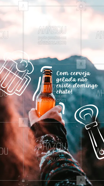 posts, legendas e frases de bares para whatsapp, instagram e facebook: O domingo tá meio parado por aí? A solução é uma cervejinha gelada! Toma uma cervejinha que melhora ? #ahazoutaste  #bar #pub #frases #motivacional