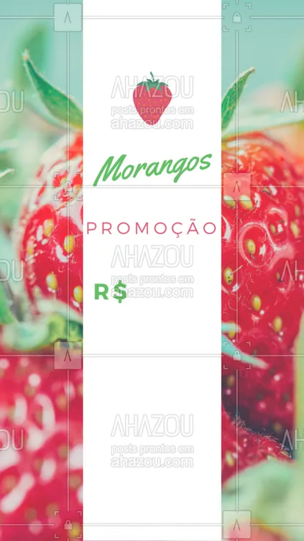 posts, legendas e frases de saudável & vegetariano para whatsapp, instagram e facebook: Aproveite a promoção especial dos morangos! Hmmm ? #morango #ahazou #promoção #feira #fruta #frutaria