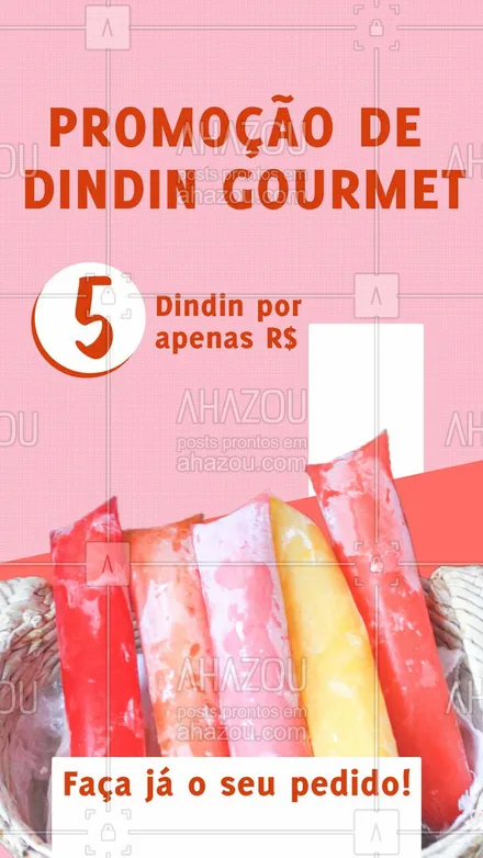 posts, legendas e frases de gelados & açaiteria para whatsapp, instagram e facebook: A melhor promoção de Dindin gourmet chegou.
5 Dindin por apenas R$
Aproveite!
#ahazoutaste #gelados  #icecream 