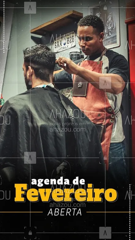 posts, legendas e frases de barbearia para whatsapp, instagram e facebook: Gostaríamos de informar que nosso agenda de fevereiro já está aberta, aproveite e agende já seu horário. #Barber #Ahazou #Agenda #Barbearia 