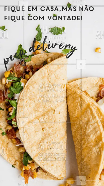 posts, legendas e frases de cozinha mexicana para whatsapp, instagram e facebook: Bateu aquela vontade de comer uma comida mexicana? Não fique na vontade, peça pela whats e entregamos para você!

#mexicano #ahazoutaste #delivery #quarentena