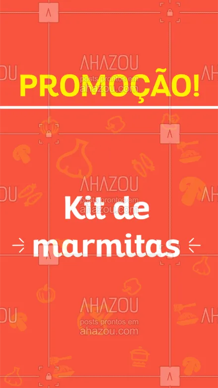 posts, legendas e frases de marmitas para whatsapp, instagram e facebook: Estamos com um kit promocional de marmitas para 1 mês. Entre em contato e saiba mais! #marmitas #ahazou #promocao