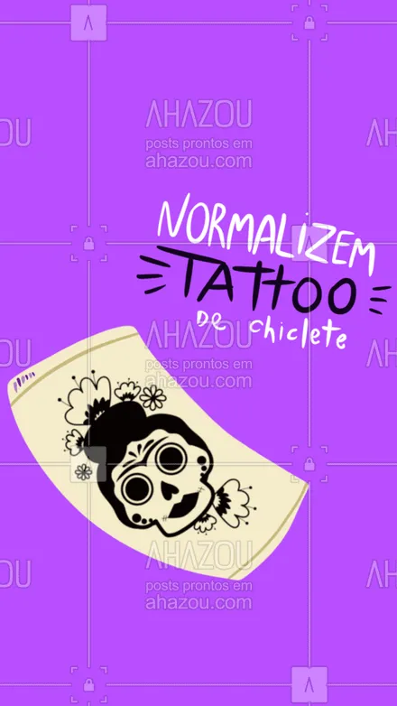 posts, legendas e frases de estúdios, tatuadores & body piercer para whatsapp, instagram e facebook: Às vezes sobra vontade e falta coragem. Normalize os rebeldes com tattoo de chiclete 🤣🤣. #bodypiercing #piercing #tattoo #AhazouInk #tattoos #tatuagem #meme #normalizem