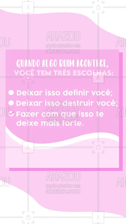 posts, legendas e frases de posts para todos para whatsapp, instagram e facebook: As vezes coisas ruins acontecem para te deixar mais forte.
Não desista diante das dificuldades!
#ahazou #frasesmotivacionais  #motivacional   #motivacionais  #quote 