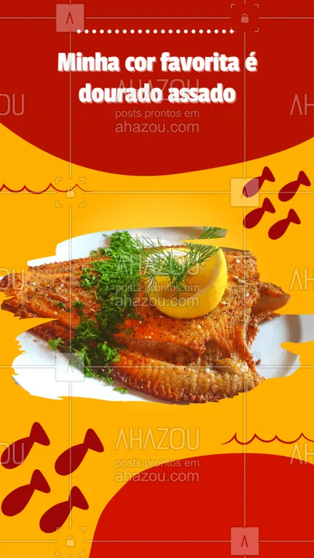 posts, legendas e frases de peixes & frutos do mar para whatsapp, instagram e facebook: Essa cor não pode faltar no meu prato. ?? #ahazoutaste #dourado  #peixes #engraçado 