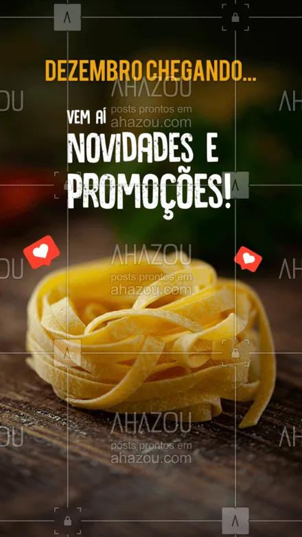 posts, legendas e frases de cozinha italiana para whatsapp, instagram e facebook: Dezembro vem aí com muitas novidades e promoções incríveis! ? #dezembro #ahazoutaste #promoções #novidades