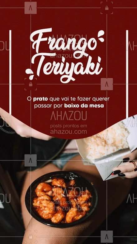 posts, legendas e frases de cozinha japonesa para whatsapp, instagram e facebook: Pode chamar a Ana Maria Braga pra passar com você, porque esse prato com certeza merece! 😝😋
#frangoteriyaki #ahazoutaste #comidajaponesa  #japa  #japanesefood 