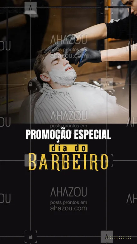 posts, legendas e frases de barbearia para whatsapp, instagram e facebook: Não está escrito errado, hoje temos uma promoção especial em homenagem ao nosso dia. Venha aproveitar. #diadobarberio #promoção #convite #AhazouBeauty #barbearia #barbeiro