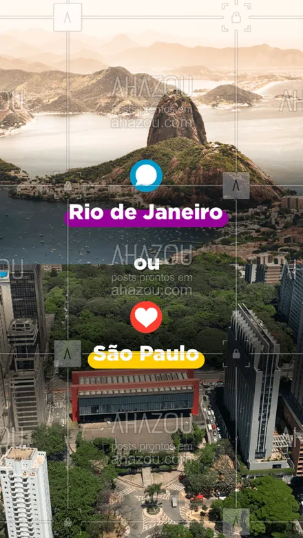 posts, legendas e frases de agências & agentes de viagem para whatsapp, instagram e facebook:  Você prefere conhecer o Masp, Parque Ibirapuera, Catedral da Sé em São Paulo ou vistar o Cristo Redentor, Pão de Açúcar, Lapa entre outros lugares no Rio de Janeiro? Lembre-se de escolher seu lugar preferido e agendar sua viagem conosco! Pois temos ótimas opções para qual você preferir. ✈️ #RioDeJaneiro #Viagem #AhazouTravel #SaoPaulo 