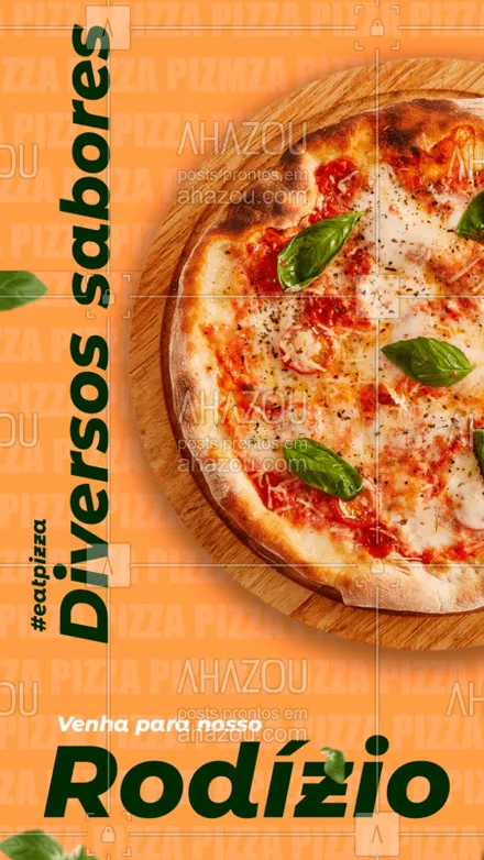 posts, legendas e frases de pizzaria para whatsapp, instagram e facebook: Venha conferir nosso rodízio e conhecer nossos diversos sabores!
#ahazou #pizza #rodizio #restaurante