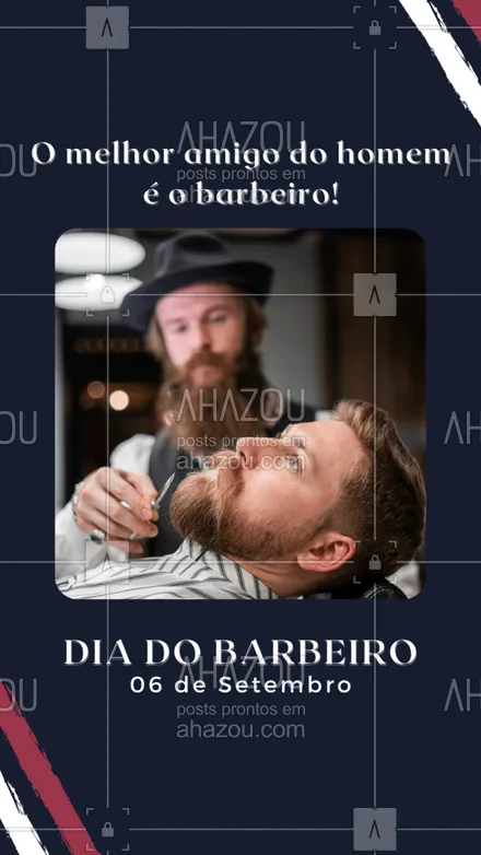 posts, legendas e frases de barbearia para whatsapp, instagram e facebook: Por isso, tire um tempinho para parabenizar o seu amigão aqui! 😁👊
#diadobarbeiro #barbearia #AhazouBeauty  #barberLife #barbeirosbrasil #barbeiro