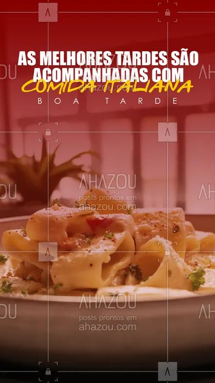 posts, legendas e frases de cozinha italiana para whatsapp, instagram e facebook: Se você quiser uma boa companhia esta tarde, já sabe o que fazer! Aposta naquela comida italiana que te impressionou.
#ahazoutaste #comidaitaliana  #cozinhaitaliana  #massas  #italy  #italianfood  #pasta  #restauranteitaliano 