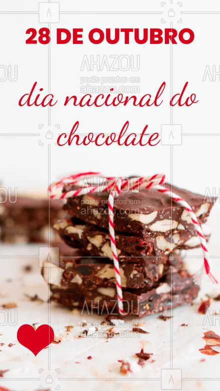 posts, legendas e frases de assuntos variados de gastronomia para whatsapp, instagram e facebook: Quem ama chocolate levanta a mão! <3 #chocolate #diadochocolate #ahazou #ahazoutaste #euamo #gastronomia