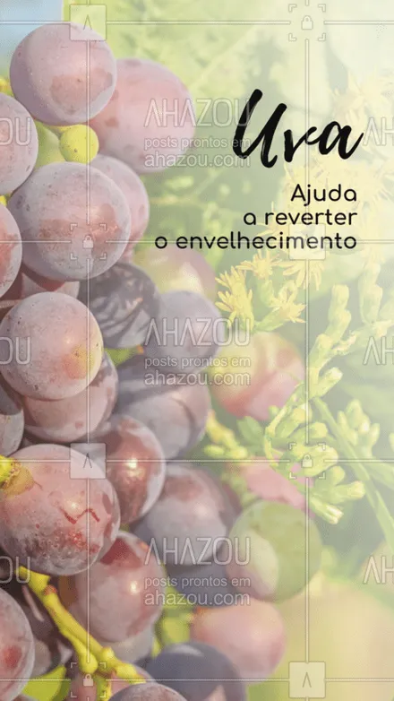 posts, legendas e frases de nutrição, saudável & vegetariano para whatsapp, instagram e facebook: A uva ajuda a reverter o envelhecimento! #frutas #ahazou #dicas