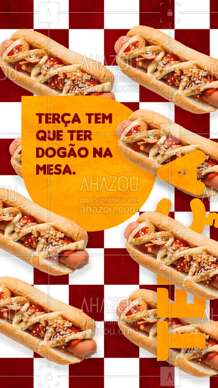 posts, legendas e frases de hot dog  para whatsapp, instagram e facebook: Nada como um dogão caprichado para deixar sua terça-feira melhor, não é mesmo? Então aproveite e peça já o seu. #cachorroquente #hotdog #hotdoglovers #hotdoggourmet #ahazoutaste #dogão #sabores #opçoes #cardapio #food