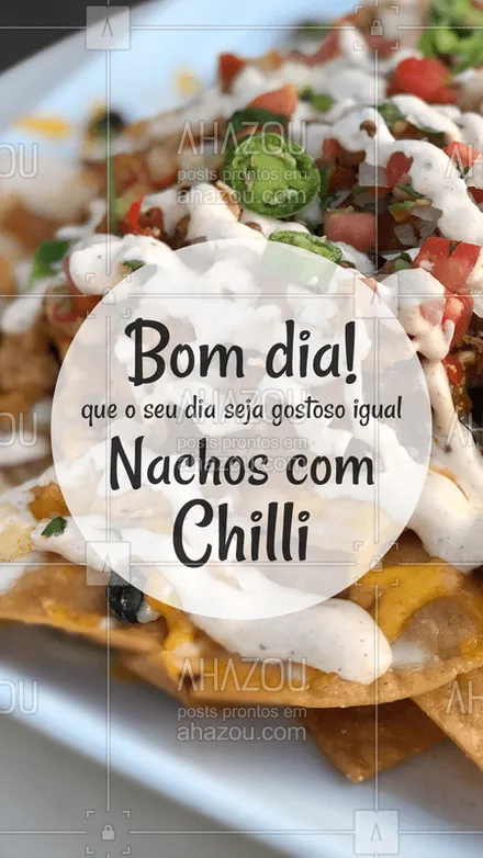 posts, legendas e frases de cozinha mexicana para whatsapp, instagram e facebook: Esse dia já está me dando água na boca. ?? #ahazoutaste #nachos #chilli #comidamexicana