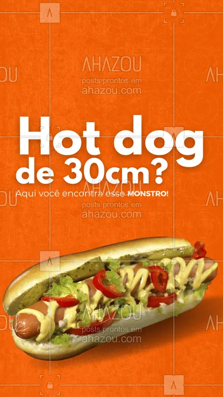 posts, legendas e frases de hot dog  para whatsapp, instagram e facebook: Saboroso e gigante, venha experimentar nosso hot dog de 30cm feito no capricho! v#ahazoutaste #cachorroquente  #food  #hotdog  #hotdoggourmet  #hotdoglovers 
