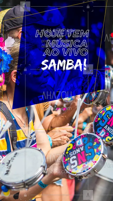 posts, legendas e frases de bares para whatsapp, instagram e facebook: Venha aproveitar para tomar a sua cerveja gelada e ainda curtir uma música de qualidade.
Vem, que tem Samba!
#ahazou #bar #musica #aovivo #beber #hoje