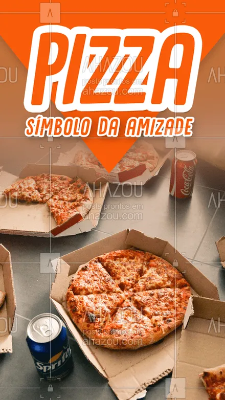 posts, legendas e frases de pizzaria para whatsapp, instagram e facebook: A pizza tem a forma arrendonda como simbolo da união entre amigos que estão ali para dividir as partes e compartilhar do sabor delicioso que só a pizza tem ??
#pizza #amizade #bandbeauty #ahazou