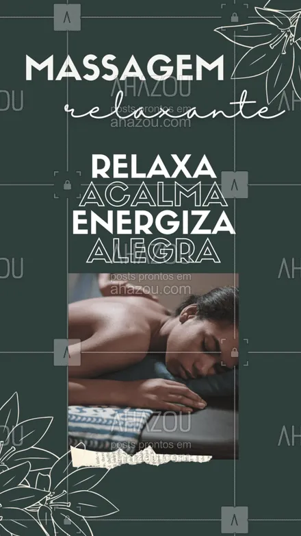 posts, legendas e frases de massoterapia para whatsapp, instagram e facebook: Chegamos à uma conclusão: Não tem nada melhor que uma massagem relaxante! Agende seu horário! ? (preencher) #AhazouSaude  #massagem #quickmassage #relax #massoterapeuta