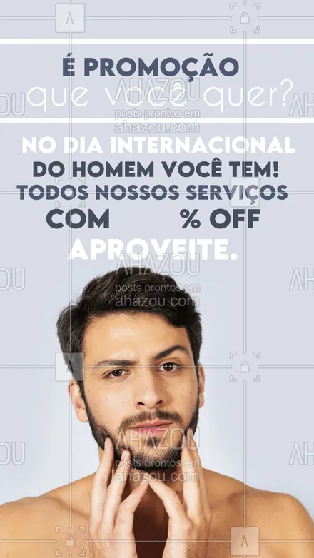 posts, legendas e frases de barbearia para whatsapp, instagram e facebook: Estamos com um dia cheio de promoções para você aproveitar e renovar seu visual! Comemore o seu dia cuidando de você mesmo, comemore com a gente! #AhazouBeauty #cuidadoscomabarba  #barba  #barbearia  #barbeiromoderno  #barbeiro  #barbeirosbrasil  #barberLife  #barber  #barberShop  #barbershop  #brasilbarbers 